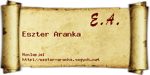 Eszter Aranka névjegykártya